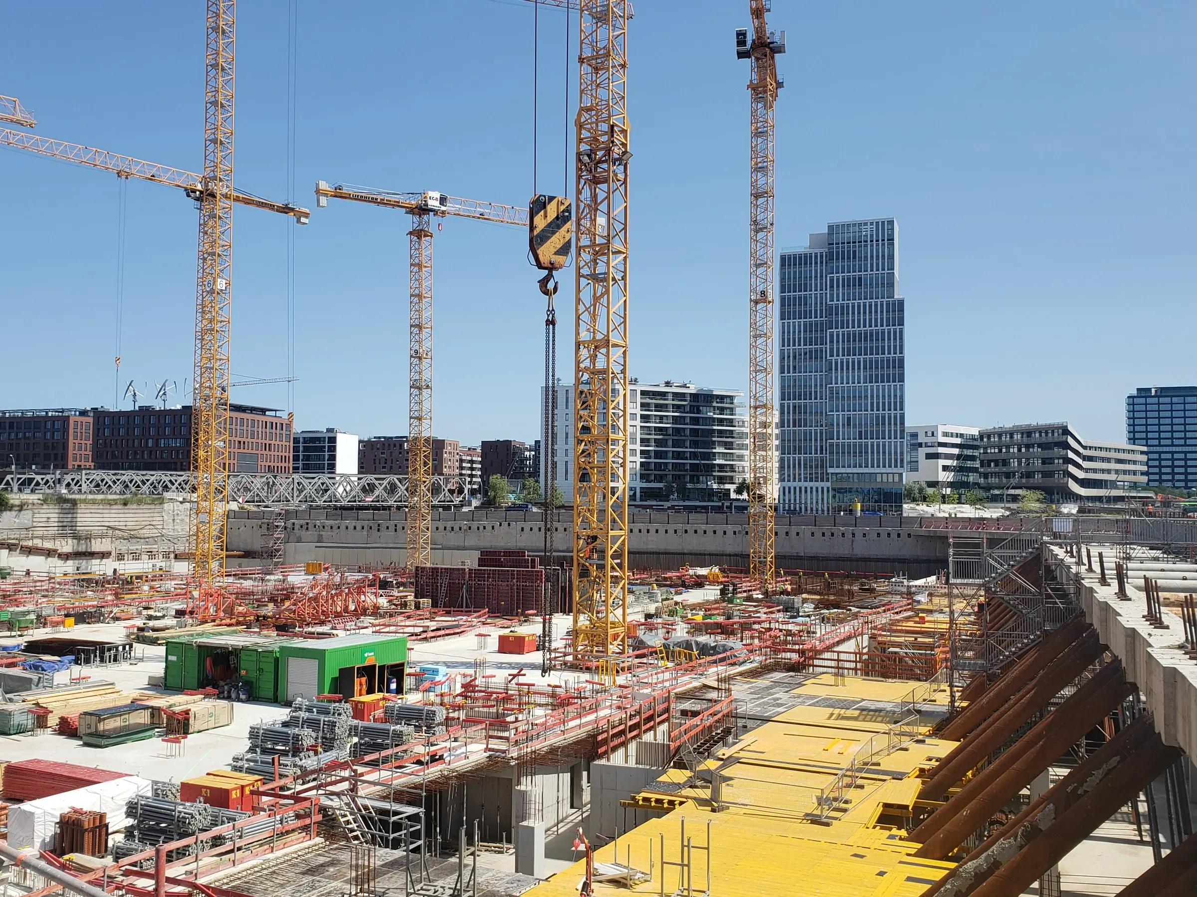 Großbaustelle im Überseequartier der Hamburger HafenCity